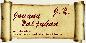Jovana Maljukan vizit kartica